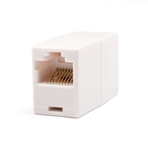 Modularkupplung RJ45 (Buchse/Buchse, Hohlstecker, weiß)