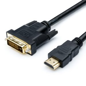Kabel HDMI <=> DVI 1.8 m (24 pin, 2 Ferrite, schwarz, Paket)
