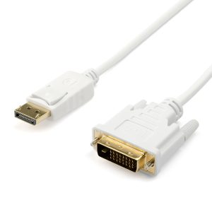 Kabel DisplayPort(m) -> DVI-D(m), weiß 1080P, 1.8 m