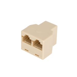 Modularkupplung RJ45 (Buchse/Buchse, Hülse, weiß, Kabel innenliegend)