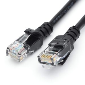 Patchkabel UTP RJ45, cat.5e, gegossen, Schwarz, 0.5 m