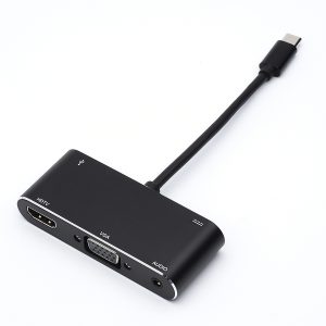 Adapter Type-C(m) => HDMI(f)+VGA(f)+USB(f)+audio+Type-C(f), 0.1 m